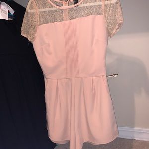 Blush romper with lace